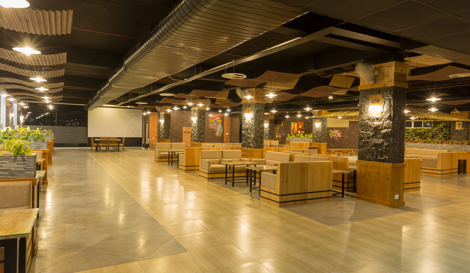 The Courtyard Convention Center banquet hall interior in Kottayam